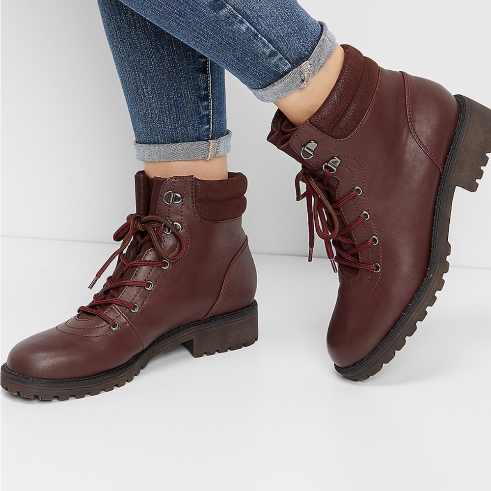 Women's Maurices Burgundy Lace-Up Ankle Boots. New. Never worn.
